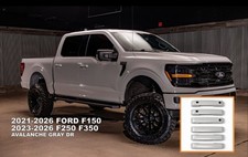 Painted Door Handle Covers Set For 21-26 Ford F150 F250 F350 AVALANCHE GRAY DR picture