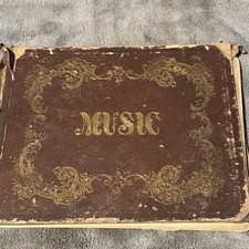 Rare 19th-Century Victorian Music Ledger & Handwritten Sheet Music Manuscript picture