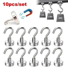 10 Pack Dia Strong Magnetic Hook Hanger N52 Neodymium Clamping Magnet Hooks USA picture