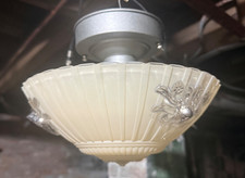 Antique Vintage 1930’s-40’s Art Deco Semi-Flush Light Fixture picture