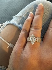 3 KARAT Pnina Tornai for Kleinfeld 14k Yellow Gold Marquise Diamond Ring Size 8 picture