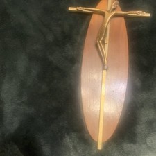 Vintage Wood Crucifix Cross Last Rites Anointing Sick Religious Catholic Holy picture