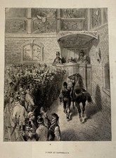GUSTAVE DORE 1873 London;  A SALE AT TATTERSALL’S -  Harper's Wkly picture