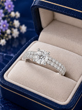 1.04 Ct IGI Certified Lab Grown Diamond Engagement Ring Round Cut 14k White Gold picture