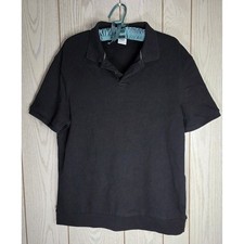 Men's Zara SzL Black Polo Short Sleeve Shirt Casual Preppy NWOT picture
