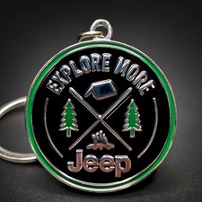 Jeep Explore Badge Keychain Metal Wrangler 4x4 Cherokee Willys Rubicon Gift picture