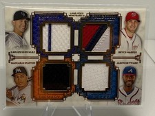 2014 Museum Collection Stanton Gonzalez Harper Primary Quad Relics Gold /25 picture
