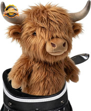 Highland Cattle Golf Driver Headcover Funny Plush Animal Head Cover picture
