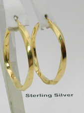 Macy's Polished Twist Hoop Earrings in 14k Gold Over Sterling Silver picture