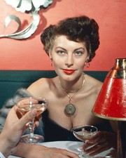 American actress Ava Gardner seen from point view dining companion- Old Photo picture