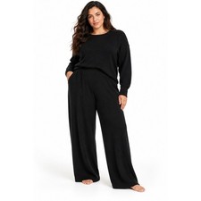 Soft by Naadam Black 100% Cashmere Knit Lounge Pants Plus Size 3X NWOT picture