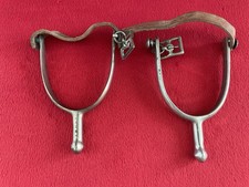 WW1 M1911 Cavalry Boot Spurs W/ Straps Marked U.S. A.B. Brass ~ US Mounted WWI picture