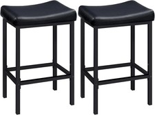 HOOBRO Bar Stools, Set of 2 Bar Chairs, Counter Height Stools, Saddle Barstools picture