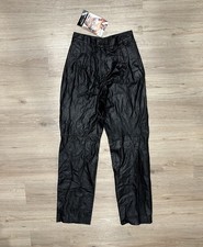 Vintage 80s 90s Comint Leather Straight Leg Moto Biker Pants Deadstock 26x32 picture