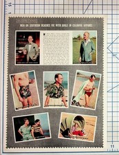 1940s Men's Beach Fashion Magazine Page Southern Resorts Swimwear picture