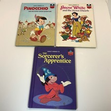 Vintage Walt Disney Wonderful World of Reading Books Pinocchio Snow White Lot 3 picture