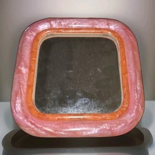 World Market Pink Lucite Framed Mirror Made In India 2024 EXCELLENT PRE-OWNED  picture