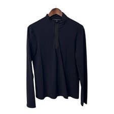 Theory 1/4 zip pullover men's medium black long sleeve active performance fitted picture