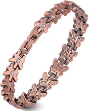 Women's Copper Magnetic Bracelet 3500 Gauss Adjustable with Sizing Tool picture