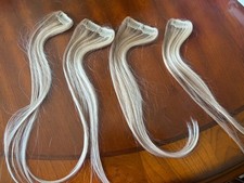 Goo Goo Scalp Fill-In Hairpiece Clip-In Human Hair Highlight Blonde Straight 7in picture