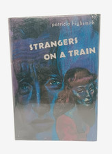 STRANGERS ON A TRAIN - PATRICIA HIGHSMITH - 1ST ED- 1950 - HARPERS - repro. DJ picture