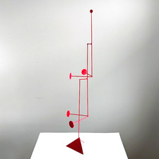 Red Transmitting Vertical Standing Mobile Kinetic Sculpture picture