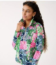 NWT Lilly Pulitzer Eleni Popover Multi Party Punch Patch 1/2 Zip XL FITS LARGE picture