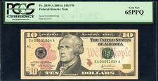2004A $10 Federal Reserve Note *Low Birth Year / Serial Number* PCGS 65PPQ picture