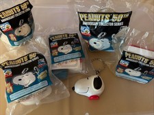 Wendy's PEANUTS SNOOPY 50TH ANNIVERSARY COLLECTION Kids Meal Toys Set of 5 picture