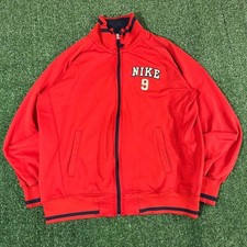 Vintage Nike 9 Full Zip Track Jacket Red Navy Mens Large Y2K Retro 0294 picture