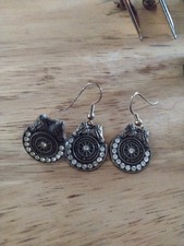 Teamsters International Brotherhood Matching Earrings And Pin Vintage  picture