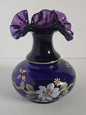 Don Fenton Royal Purple Ruffled Hand Painted Floral 6