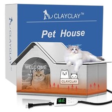 Weatherproof Heated Cat Shelter - Large Outdoor Feral Cat House Stray Waterproof picture