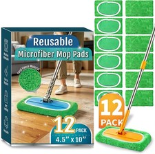 12 Pack Reusable Microfiber Mop Pads Compatible with Swiffer Sweeper picture