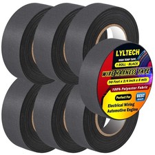 Wire Harness Tape 7 Rolls-Total 328 FT, Polyester Fabric,Flame Retardant,at 257℉ picture