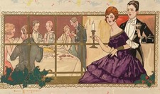 Original Art Deco Gouache by Gaston Maréchaux 
