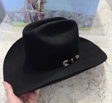 Stetson 6X Skyline Cowboy Hat Black 7-3/8 - SHARP picture