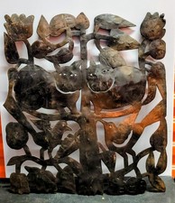 Almann Ulysse Vintage Folk Art Two Cats Birds Trees Oil Drum Sculpture c.1970 picture