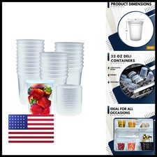 Green Direct 32 oz Clear Deli Containers 40 Pack with Lids Leakproof picture
