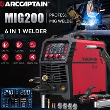 2026 ARCCAPTAIN 200A MIG Welder 110V/220V Gas/Gasless Flux Core Stick Lift Tig picture