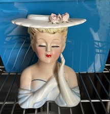 vintage 1950s Lefton Lady Head Vase, model #2705 picture
