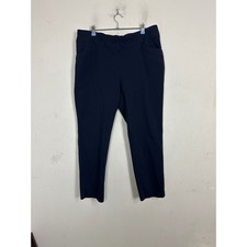 Chicos Perfect Stretch Navy Blue Pull On Pants Size 3 Short Slim Leg Trousers picture
