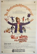 Willy Wonka Chocolate Factory 1984 VHS Beta Promo Poster Gene Wilder 20x30 picture