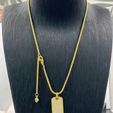 David Yurman 18k Yellow Gold Streamline Tag Diamond Pendan Necklace picture
