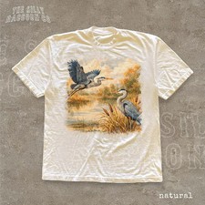 Vintage Great Blue Heron Bird Nature Comfort Tee picture