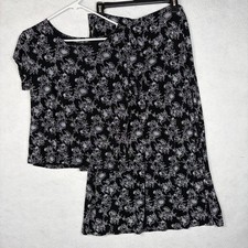 Vintage Briggs New York Floral Print Two-Piece Set Size L picture