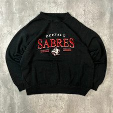 HOT ITEM Vintage 90s The Sabres NHL Goat Head Hockey Print Sweatshirt picture