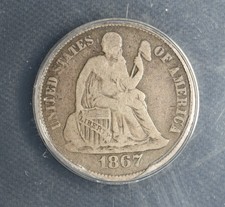 1867-S ANACS F-12 Liberty Seated Dime picture