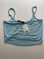 Nordstrom BP Women's Rib Knit Cropped Tank Blue Glaze Sleeveless Small S New NWT picture