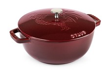 Staub Cast Iron 3.75 qt Essential French Oven Rooster Lid Grenadine NWB France picture